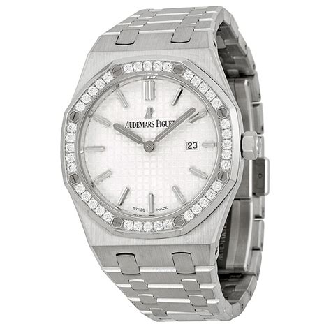 audemars piguet women's silver watch|audemars piguet with diamonds.